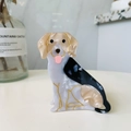 Detail of dachshund hair claw clip made of marble texture acetate with golden outlines - Black Back Labrador Claw Clip (Approx. 7cm)