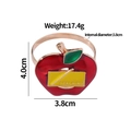Red apple napkin ring with green leaf and TEACHING text for school themed events - Z1093-8 Teaching Apple