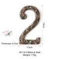 Numero civico 2 retrò in ghisa, finitura oro nero antico con viti di montaggio - Oro Nero Numero Grande-2