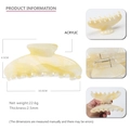 Pinza capelli acrilico marmo beige 10cm con dettagli su dimensioni e peso - Giallo Sabbie Mobili