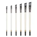 Set of 6 white angular paint brushes for acrylic and oil painting in various sizes - 6Pcs Angled Peak HB6175D / White