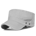 Men's quick-dry cadet cap in grey with breathable mesh panels and adjustable strap - Adjustable / Light Gray