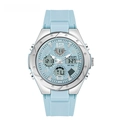 Waterproof light blue sports watch with dual analog digital display and metal case - 6062 Haze Blue Women's