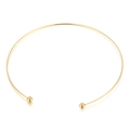 Gouden minimalistische titanium stalen torque ketting met afneembare kralen voor dames - Gouden Spiraalstijl (KN18518-Z)
