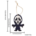 Halloween Holzanhänger Geist Deko mit Maßen 7,5x5,7cm und Gewicht von 3,5g - Ghostface Maske Stil