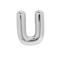 Polished silver 18k finish letter U bubble pendant charm for DIY bracelets - Silver Letter-U