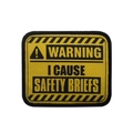 Tactical yellow WARNING I CAUSE SAFETY BRIEFS embroidered patch with hook and loop - I Cause Safety Briefs (Yellow)