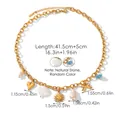 Dimensions détaillées du collier à breloques dorées avec pierres naturelles et perles - Style Perle Baroque Et Soleil (HC-N40638)