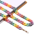 Detail of colorful acrylic chain with gold lobster clasps and non-slip rubber loops - GB129-Vibrant Mixed Color