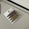 Set of 4 matte seamless duckbill hair clips in mocha and earthy tones on display card - Solid Oval Style / Set of 4