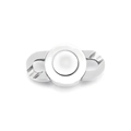 Fermoir crâne en acier inoxydable poli avec strass CNC sur fond blanc pour bijoux - Argent (KLJ8455-K)