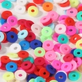Perline colorate in pasta polimerica da 4/6mm per la creazione di braccialetti fai-da-te - Dischi di Colori Misti