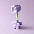 Mini magnetic purple tulip clip-on night light with flexible stem for desk bedside - Tulip Flower Clip Lamp (LD38) / Purple