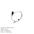 Anello da uomo in acciaio inossidabile lucido da 5mm, finitura oro bianco, misura 7 - US7 / Platino