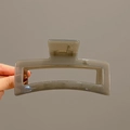 Translucent dark grey large rectangular claw clip for thick hair styling - 12.5CM Square / Gray