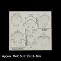 Barocke Silikonform für Fondant und Schokolade mit Blumenmuster, Größe 13x12x1cm - Nr.1-Grau