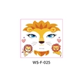 Temporary lion face tattoo sticker for kids in yellow and orange, model WS-F-025 - Lion Style