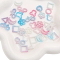 Perle in ABS sfumate a forma di stella e fiocco per accessori fai-da-te fatti a mano - Sfumato Viola Blu 20g/Confezione