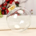 Bola de Navidad de plástico transparente sin costuras para decoración de árboles DIY - 10cm / Dorado