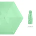 Portable folding umbrella in coral green with mini gold heart pattern and ball handle - Fruit Green (Plain Mini)