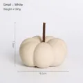 Pequeño adorno de calabaza de cerámica blanca con acabado moteado para decoración hogar - Calabaza pequeña (Blanco crema con puntos)