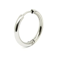 Minimalistischer polierter Edelstahl-Creole in Silber mit Klappverschluss für Damen - 14mm Stahlfarbe (2,5 Drahtstärke)