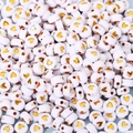 White round acrylic alphabet beads with gold heart patterns for DIY jewelry making - 4x7mm Gold Heart (100pcs)