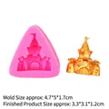 Pink silicone castle mold for cake fondant and chocolate making DIY craft tools - 3# Triangle Castle / Pink