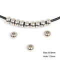 Cuentas espaciadoras planas de acero inoxidable plata 5x3mm con agujero 1,5mm para joyería - Espaciador redondo plano 5x3mm Agujero 1.5mm 20pcs/paquete
