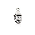 Silver Christmas Santa Claus gnome alloy pendant charm for DIY holiday necklace jewelry making - Santa Claus Style B
