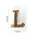 Natural birch wood decorative letter L with bark texture, size 9.5cm high and 7.5cm wide - Letter L
