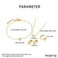 Detailed view of golden stainless steel cat paw jewelry set with sizes and specifications - One Size Ring / Gold (KS221030-K)