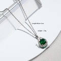 Collana con ciondolo a goccia in zircone verde smeraldo, finitura argento e misure - Verde