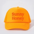 Vintage oranje Sunny Honey trucker pet met ademend gaas en decoratief koord aan de voorkant - Verstelbaar / Oranje