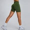 Short de yoga vert olive taille haute avec effet push up pour fitness et sport - S / Bas / Vert olive