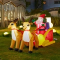 Giant inflatable Santa with reindeer and sleigh Christmas outdoor glowing decoration - 2.2M—Reindeer Sleigh