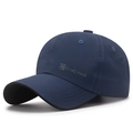 Dark blue quick-dry baseball cap featuring reflective DING HAN logo and curved brim - Navy Blue