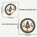 Detailed size guide for Santa Claus and reindeer PVC window stickers with clear dimensions - Santa Claus (JDT-C75)