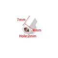 Detail view of 7mm silver hexagon spacer bead with 2mm hole for DIY jewelry making - Long Hexagon Bead / 7x4mm / Steel