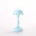 Luce notturna a LED retrò azzurra con elegante paralume a pieghe a forma di fiore - Blu Chiaro