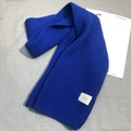 Electric blue ribbed knit winter scarf for women featuring a soft woven fabric design - Sapphire Blue