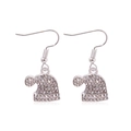Elegante zilveren kerstmuts haakoorbellen met fonkelende heldere strass steentjes - Kerstmuts Stijl (102)