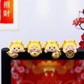 Miniature yellow lucky beast figurines set for car dashboard and monitor decoration - Set of 4 Yellow Lucky Dragons