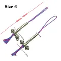 Detailed size specifications for woven vajra bell charms with dimensions in millimeters - Size 6