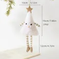 Albero di Natale in peluche bianco con stella dorata e gambe lunghe a righe - Stile A Decorazione da appendere bianca con gambe