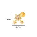 Golden star titanium cartilage stud with zircon inlay measuring 0.77cm by 0.7cm - 5# Gold (Star)