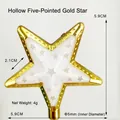 Golden hollow five-point star Christmas tree topper ornament 5.9cm with white inner star - Hollow Gold Star (5mm Socket)
