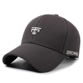 Gorra de béisbol de algodón gris oscuro con bordado geométrico y letras DESONG en el lateral - Ajustable / gris oscuro