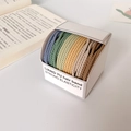 Morandi earth tone elastic hair bands in box showing blue green and brown textured weaves - Ribbed Mixed Colors (12pcs Box)