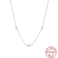 Collana minimalista in argento S925 dorato con triplo diamante per uso quotidiano - Argento 925 / Oro